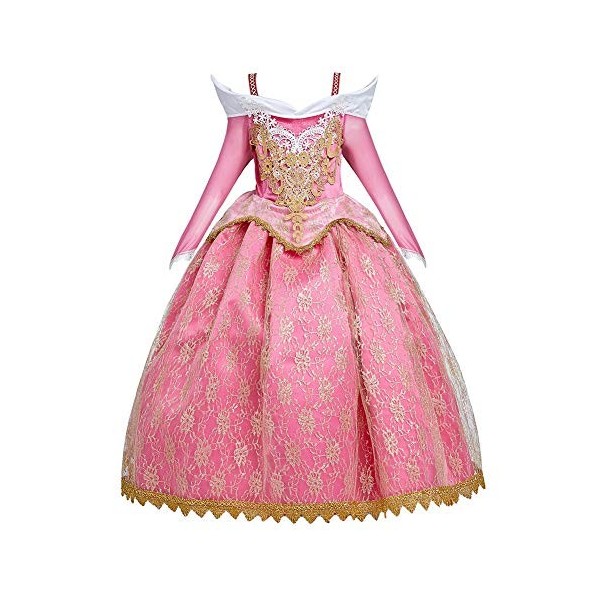 MYRISAM Fille Déguisement d’Aurore La Belle au Bois Dormant Cosplay Costume Princesse Conte de Fée Dégradés Robe Carnaval Hal