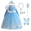 IMEKIS Costume de Cendrillon Sofia pour fille,Costume de princesse danniversaire,Costume de fée avec volants,Robe tulle pour