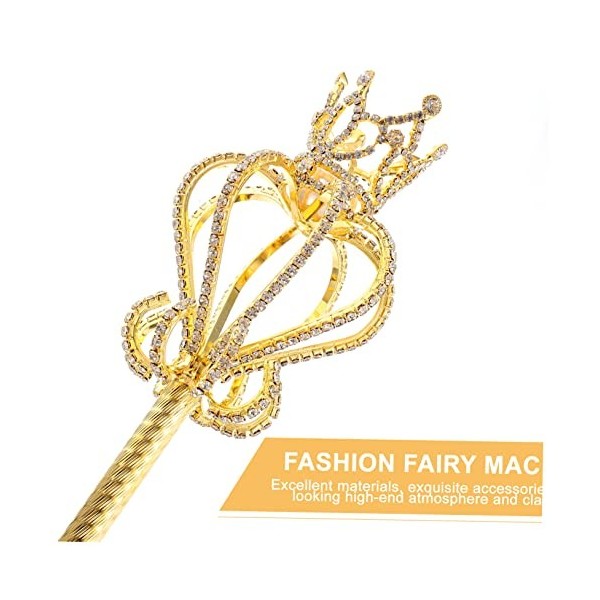 Toyvian Robe Canne 2 Pcs Couronne Sceptre Fée Acier Costume Accessoire Fée Fête Costume Canne Couronne Élégant Accessoire Déc