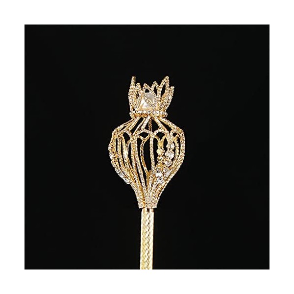 LOVIVER 2 Pièces Paillettes Strass Sceptre Prince de Poche Déguisement Cosplay Princesse Baguettes Sceptre pour Pageant Masca