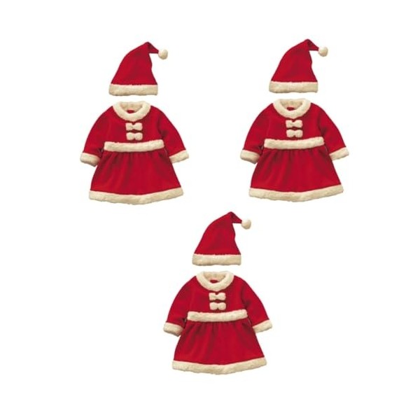 ABOOFAN 3Pcs Chapeau Avec Tenue Robe Accessoire Fille Cosplay Rouge Vêtements Vêtements Enfants Thème Costume Hommes Preforma