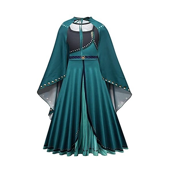 Lito Angels Reine des Neiges Deguisement Robe de Princesse Anna avec Cape at Accessoires pour Enfant Filles, Taille 9-10 ans,