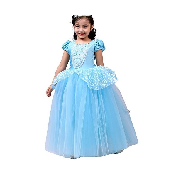 Lito Angels Deguisement Robe Princesse Cendrillon avec Accessories Enfant Fille, Anniversaire Fete Carnaval Halloween Costume