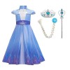 FYMNSI Costume de princesse Elsa Anna pour fille - 2 robes avec accessoires - Déguisement de fête carnaval Halloween Cosplay 