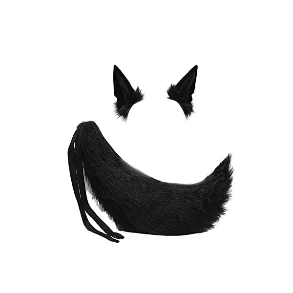 CLSQLXYJZC Ensemble Queue et Oreilles de Renard Cosplay, Peluche Chat Bandeau Déguisement Animal Cosplay Costume Accessoire, 