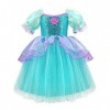 Ariel Deguisement Robe Princesse Costume de Sirène pour Enfant Fille, Robe Ariel la petite sirene avec Accessoires, Enfants C