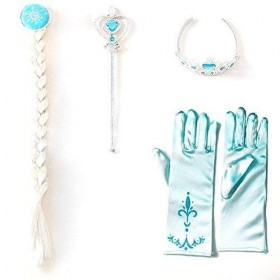Costume - carnaval - halloween - surgelé - elsa - capuche - manteau - accessoires compris - 130 - 6/7 ans 