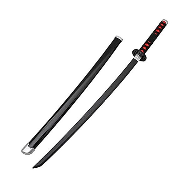 CClz Couteau Sword Sword Sword Slayer Anime Black Samurai Ninja Wooden Sword Avec Fourreau, Accessoires DArmes Anime Ninja S