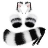 Chniafin Accessoires Déguisement Chat en Peluche Bandeau/Queue/Gants Tenues pour Filles Accessoires Fête dhalloween doreill