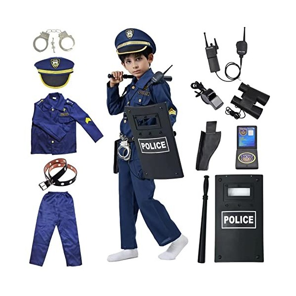 Kit de jouets de jeu de rôle de Police pour enfants, 9 pièces