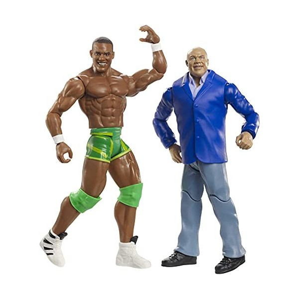 WWE Coffret Kurt Angle vs. Jason Jordan figurines articulées de 17 cm en tenue de combat, jouet à collectionner, GBN52
