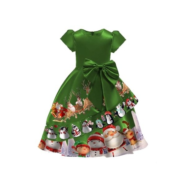 Yavion Robe Bébé Noel Deguisement Fille 4 Ans Tenue Mère Fille Assortie Robe Coktail Rouge DéGuisement Enfant Fille Déguiseme