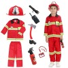 Udekit Costume de Pompier pour Enfants Chef des Pompiers Cosplay Jeu de Rôle Jouets Accessoires pour 4 à 5 Ans