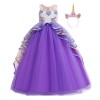 MYRISAM Princesse Fille Licorne Déguisement Robe de Anniversaire Cérémonie Soirée Halloween Carnaval Noël Fête Spectacle Mari