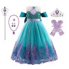 AISHANGYIDE Fille Ariel Sirène Princesse Robe Déguisement Costume Anniversaire Fête Halloween Carnaval Cosplay Enfants Robes 