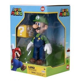 Figurine - JAKKS Pacific - Super Mario Bros : Luigi + Bloc ? - 10 cm