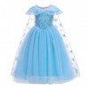 FYMNSI Costume ELSA Reine des Neiges Robe de princesse avec accessoires Cape de Noël Halloween Déguisement Carnaval Cosplay p