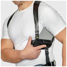 PEKMAR Étui dépaule à Double Pistolet Vintage, Porte-Pistolet en Cuir PU Steampunk PU, Hitman Agent 47 Cosplay, Renaissance 