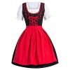 Tenue Bavaroise Femme Costume Fête de La Bière Femme Allemande Déguisement Femme Robe Traditionnelle Midi pour Femme Oktoberf