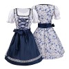 Tenue Bavaroise Femme Costume Fête de La Bière Femme Allemande Déguisement Femme Robe Traditionnelle Midi pour Femme Oktoberf
