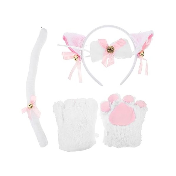 Totority 3 Ensembles Costume Mignon Bandeau De Chat Cosplay Oreilles De Chat À Bandeau Tenue De Déguisement De Chat Vêtements