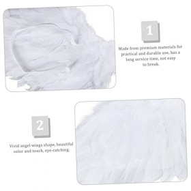 Toyvian 4 Pièces Ailes DAnge Enfants Costumes Ailes Costume Infantile Vêtements Enfants Aile Cosplay Ailes Fée Aile Blanc An