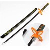 Uvency Épée de Samouraï Kocho Shinobu, Accessoires DHabillage Katana Noir Démon Slayer Formation Épée En Bois/104Cm/40.94In