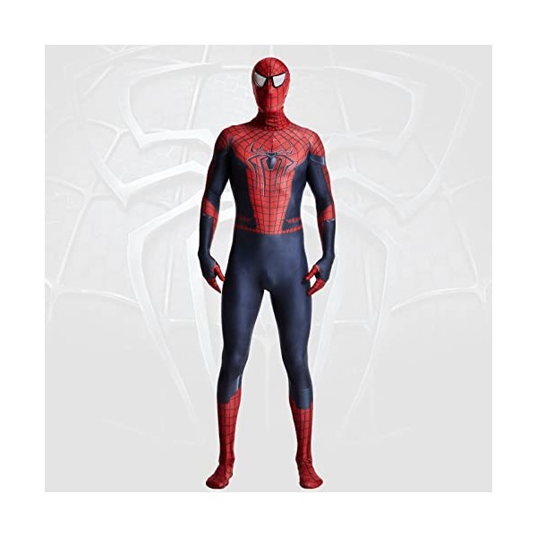 AHSLIZI Costume de super-héros Spiderman pour adulte Miles Morales - Costume de fête sur le thème du film - Spandex - Impress