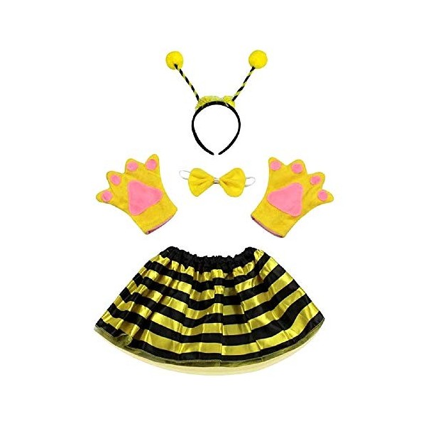 Maia Apina Bee Costume Set - petite fille - Tutu - Bandeau - gants - noeud papillon - queue - Déguisement - Accessoires - Car