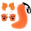 Katutude Serre-tête Fait Main en Fausse Fourrure avec Oreilles de Loup, Ensemble 3 Pièces Cosplay Bandeau Oreilles de Chat av