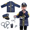 TOPTIE Enfants médecin Policier Habiller des vêtements avec Accessoires, Uniformes de Jeu de rôle de carrière