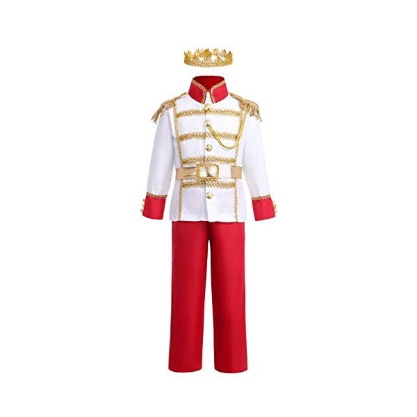 IDOPIP Costume de prince charmant pour enfants et garçons - Costume de prince royal médiéval pour Halloween, carnaval, Noël, 