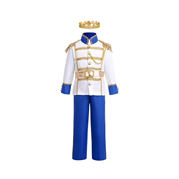IDOPIP Costume de prince charmant pour enfants et garçons - Costume de prince royal médiéval pour Halloween, carnaval, Noël, 