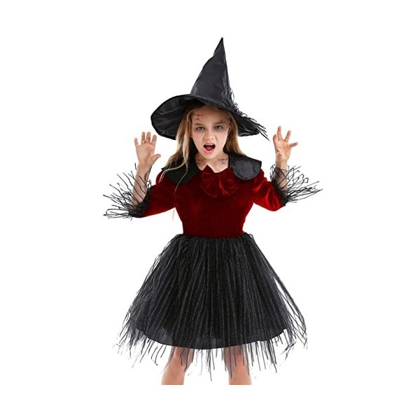 Costumes dhalloween de sorcière - Déguisement de sorcière dhalloween Accessoires de déguisement Jupe et Chapeau - Sorcier d