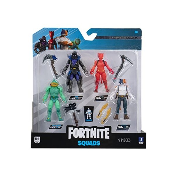 FORTNITE FNT0988 FNT – Lot de 4 Figurines Série Micro Legendary Series Mode Squad C1S3 , Multi