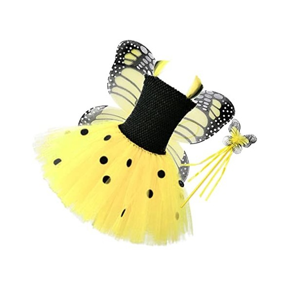 Amosfun Costume dailes Jouet De Fée Costume denfants Tutu Jupe De Fée Tutu en Couches Accessoires DHabillage De Princesse 