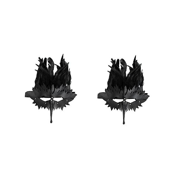 ABOOFAN 2 Pièces Fournitures Robe Mardi Décoratif Noir Décor Accessoires En Cuir Pour Femmes Masque Costume Pour Steampunk Ma