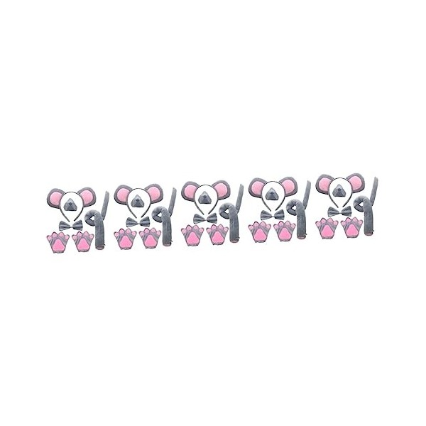 FRCOLOR 5 Ensembles Bande Dessinée Souris Bandeau Accessoires Mignons Ensemble De Maquillage Pour Les Filles Animaux En Peluc