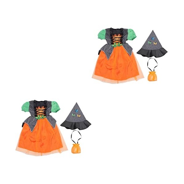 Toddmomy Fille Robe 2 Ensembles De Fête Costume Robe De De Conte De Fées De Luxe pour Enfant Fantaisie À La Mode Halloween Cm