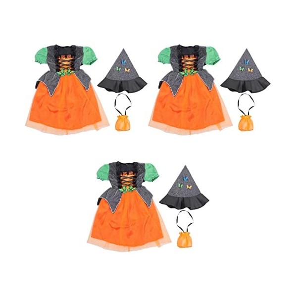 Toddmomy Fille Robe 2 Ensembles De Fête Costume Robe De De Conte De Fées De Luxe pour Enfant Fantaisie À La Mode Halloween Cm
