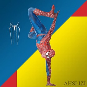 AHSLIZI Costume de super-héros Spiderman pour adulte Miles Morales - Costume de fête sur le thème du film - Spandex - Impress
