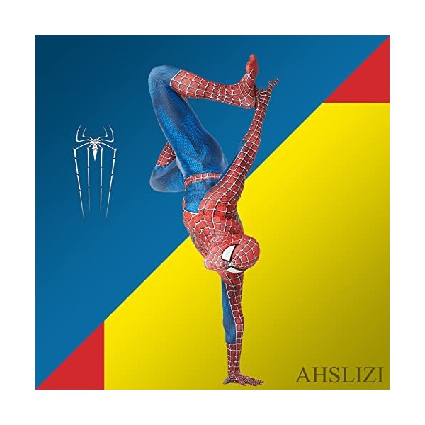 AHSLIZI Costume de super-héros Spiderman pour adulte Miles Morales - Costume de fête sur le thème du film - Spandex - Impress