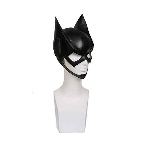 Halloween Masque Déguisement Cosplay Costume Latex Casque Noir Complet tête Masque pour Adulte Femme Réplique Accessoire