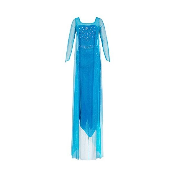 Katara 1768 - Déguisement dElsa Reine des Neiges - Robe de Princesse pour Adultes Costume de Cosplay - Taille M, Bleu