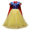 OwlFay Filles Princesse Blanche Neige Costume avec Cape Conte de Fée Robe de Carnaval Déguisements Snow White Cosplay Hallowe