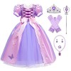 Monissy Robe Bowknot Enfant Fille Broderie Papillon de Princesse de Cérémonie Anniversaire Soirée Enfant Noël Halloween Demoi