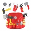 Perfeclan Ensemble de 7 pièces pour enfants - Tenue facile à entretenir et accessoires de jeu pour pompiers, parfaits pour le