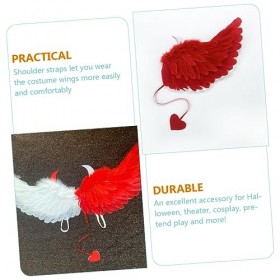Toyvian 4 Pièces Aile Pour Et Halloween Adulte Fournitures Valentines Décor Blanc Fantaisie Costumes Accessoire Up Filles Vêt
