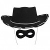 Lot de 12 accessoires de déguisement de cowboy pour enfant avec chapeau de cowboy noir et masque de bandit noir - Parfait pou