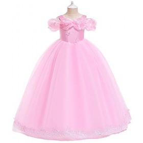 IWEMEK Costume de Cendrillon pour fille Sofia Aurora Cendrillon Princesse Robe + Accessoires pour cosplay Halloween Carnaval 